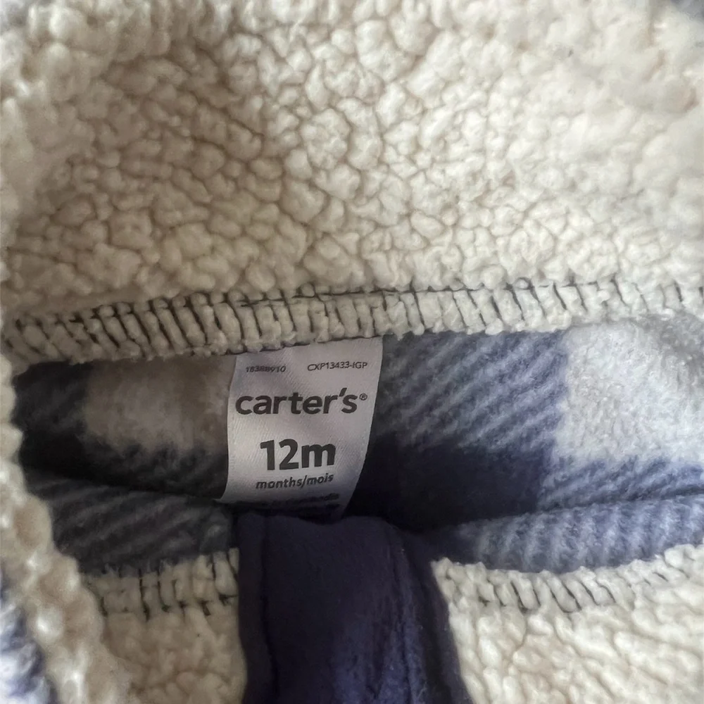 Carter’s Baby Boy Plaid Fleece Pullover -Size 12M